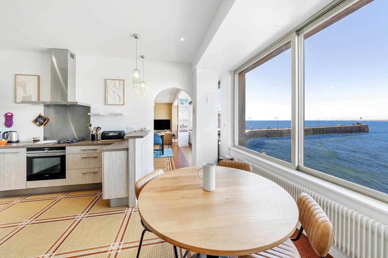 L'Amiral- Vue Mer - Appartement 3 Chambres/Parking 康卡勒 外观 照片